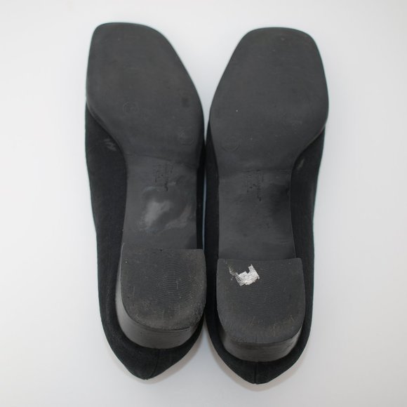 Salvatore Ferragamo Black Belt Buckle Logo Fabric Pumps Sz 8.5 - Picture 5 of 8